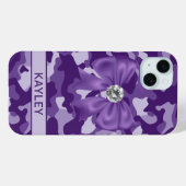 Coques Case-Mate iPhone Blingy Purple Camouflage Personalized (Verso (horizontal))