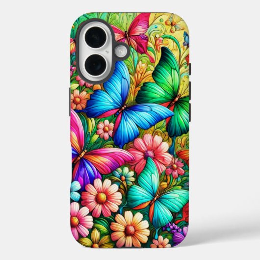 Coques Case-Mate iPhone Bliss de jardin papillon (Verso)