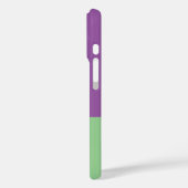 Coques Case-Mate iPhone Bloc couleur monogramme violet et vert menthe (Verso / Gauche)