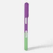 Coques Case-Mate iPhone Bloc couleur monogramme violet et vert menthe (Verso / Droite)