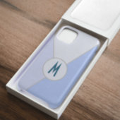 Coques Case-Mate iPhone Bloc de couleur bleu monochrome Triangle Monogramm