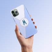 Coques Case-Mate iPhone Bloc de couleur bleu monochrome Triangle Monogramm