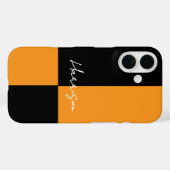Coques Case-Mate iPhone Bloc de couleur Jaune Noir moderne Personnalisé (Verso (horizontal))