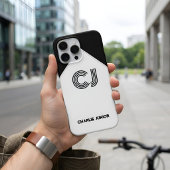 Coques Case-Mate iPhone Bloc de couleur noir et blanc rétro monogrammé
