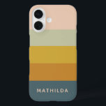 Coques iPhone 16 Bloc de couleur Pastel géométrique rétro Personnal<br><div class="desc">Boîtier téléphonique personnalisé Retro Geometry Pastel Color Block</div>