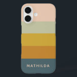 Coques iPhone 16 Bloc de couleur Pastel géométrique rétro Personnal<br><div class="desc">Boîtier téléphonique personnalisé Retro Geometry Pastel Color Block</div>