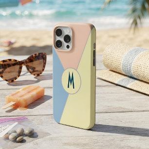 Coque iPhone 15 Pro Max Bloc de couleur personnalisé avec monogramme paste