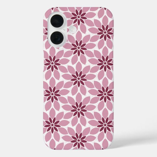 Coques Case-Mate iPhone Bloc Imprimer Carrelage Fleurs rose rouge (Verso)