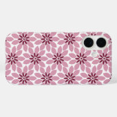 Coques Case-Mate iPhone Bloc Imprimer Carrelage Fleurs rose rouge (Verso (horizontal))