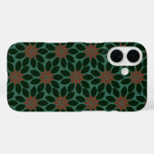 Coques Case-Mate iPhone Bloc Imprimer Carrelage Fleurs vert foncé rouge (Verso (horizontal))