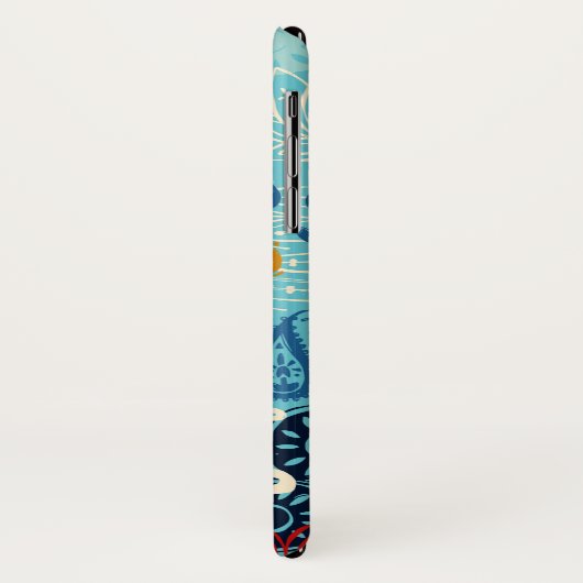 Coques Case-Mate iPhone bloc lotus bleu (Dos/Gauche)