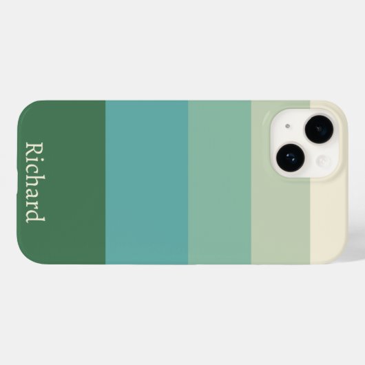 Coques Case-Mate iPhone Bloc vert à cinq ombres (Verso (horizontal))