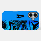 Coques Case-Mate iPhone Blocage en duotone et bleu à balayage (Verso (horizontal))