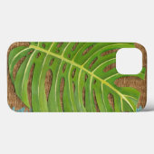 Coques Case-Mate iPhone Block Print Palm on Wicker Background (Verso (horizontal))