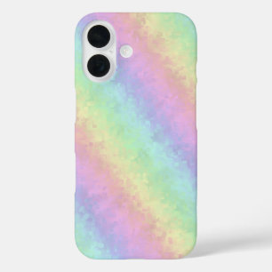 Coques iPhone 16 Blocs dans Pastel Colors 3D Rainbow Art