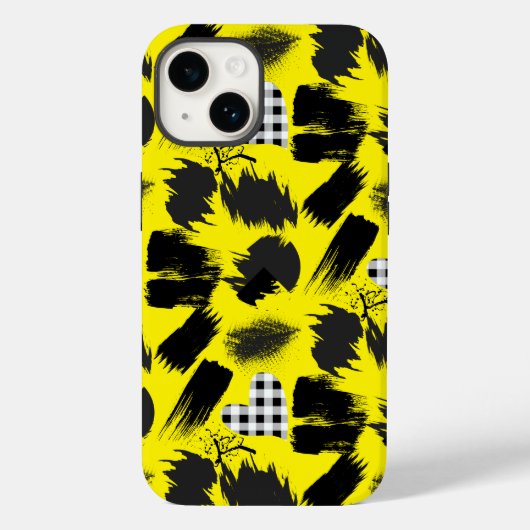 Coques Case-Mate iPhone blocs de construction.Noir et blanc.w.01x4 B Jaune (Verso)