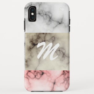 Case-Mate iPhone Case Blocs de couleur en marbre Monogramme