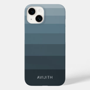 Coque Pour iPhone 14 Blocs de couleur tendance bleu gris enseignes pers