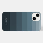 Coques Case-Mate iPhone Blocs de couleur tendance bleu gris enseignes pers (Verso (horizontal))
