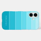 Coques Case-Mate iPhone Blocs de couleurs bleu Nom monochromatique (Verso (horizontal))
