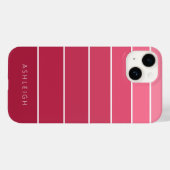 Coques Case-Mate iPhone Blocs de couleurs monochromes simples rose magenta (Verso (horizontal))