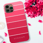 Coque Pour iPhone 14 Blocs de couleurs monochromes simples rose magenta<br><div class="desc">Boîtier de téléphone cellulaire simple et chic conçu avec des blocs de couleur monochromatiques ou des bandes dans des tons magenta à rose sombre et personnalisé avec un nom, monogramme ou votre texte personnalisé. OPTIONS : L'exemple est présenté dans le modèle iPhone 14 et dans le style coque Barely There,...</div>