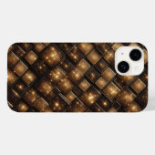 Coques Case-Mate iPhone Blocs de luxe géométriques modernes 3D avec paille (Verso (horizontal))