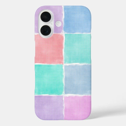 Coques Case-Mate iPhone blocs patchwork gingham pastel (Verso)