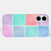 Coques Case-Mate iPhone blocs patchwork gingham pastel (Verso (horizontal))