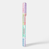 Coques Case-Mate iPhone blocs patchwork gingham pastel (Verso / Droite)