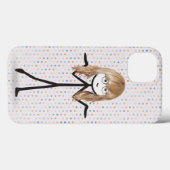 Coques Case-Mate iPhone Blond Stick Girl sur Pois (Verso (horizontal))