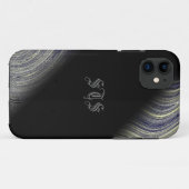 Coques Case-Mate iPhone Bloomin Blue Fractal Glimmer Monogram iPhone (Dos (Horizontal))