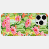 Coques Case-Mate iPhone Blooming Watercolor Cacti Personalized (Verso (horizontal))