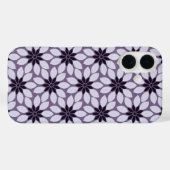 Coques Case-Mate iPhone Bloquer l'impression Fleurs carrelées violet (Verso (horizontal))