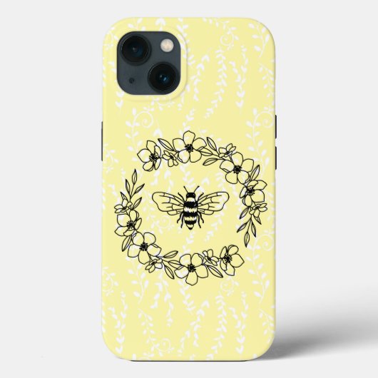 Coques Case-Mate iPhone Blossom Bee Wreath Jaune Floral Coque-Mate iPhone (Verso)