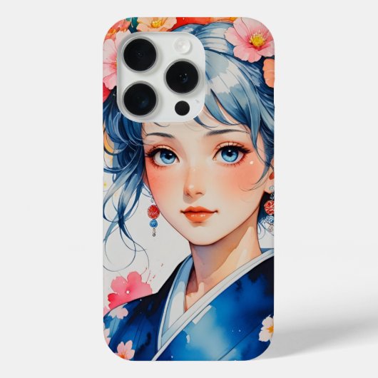 Coques Case-Mate iPhone Blossoms in Blue Kimono (Verso)