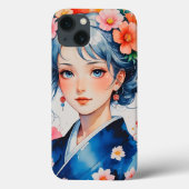Coques Case-Mate iPhone Blossoms in Blue Kimono (Verso)