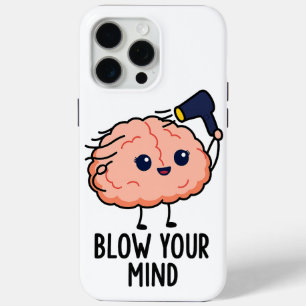 Coque iPhone 15 Pro Max Blow Your Mind Sticker - Cerveau mignon avec sèche