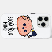 Coques Case-Mate iPhone Blow Your Mind Sticker - Cerveau mignon avec sèche (Verso (horizontal))