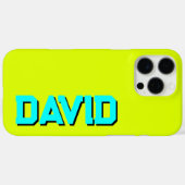 Coques Case-Mate iPhone Blue 3D Black Modern Name | Funny Neon Chartreuse (Verso (horizontal))