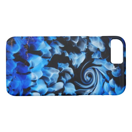 Coques Case-Mate iPhone blue and black abstract (Dos (Horizontal))