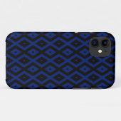 Coques Case-Mate iPhone Blue and black diamond pattern (Dos (Horizontal))