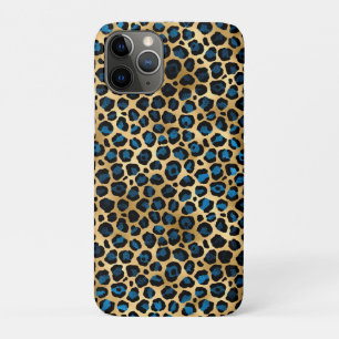 Case-Mate iPhone Case Blue and Gold Leopard Series Design 4