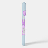 Coques Case-Mate iPhone blue and purple striped daisy pattern (Verso / Droite)