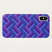 Coques Case-Mate iPhone Blue and purple stripes weave (Dos (Horizontal))