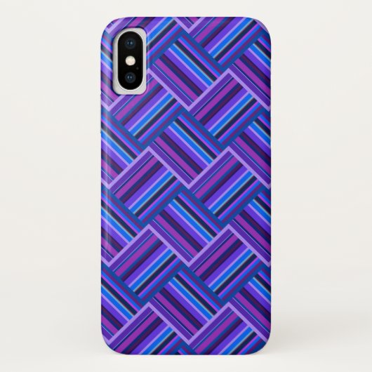 Coques Case-Mate iPhone Blue and purple stripes weave (Dos)