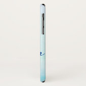 Coques Case-Mate iPhone Blue Aqua Aquarelle Fade mignonne Nom initial (Dos/Gauche)