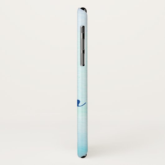 Coques Case-Mate iPhone Blue Aqua Aquarelle Fade mignonne Nom initial (Dos/Gauche)