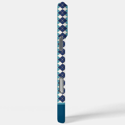 Coques Case-Mate iPhone Blue Argyle Personalize  (Verso / Droite)