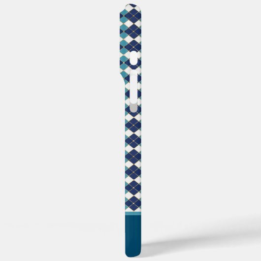 Coques Case-Mate iPhone Blue Argyle Personalize  (Verso / Gauche)